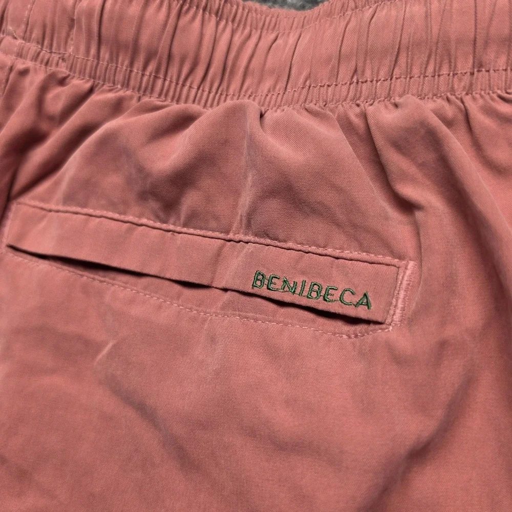 Benibeca Spain Mens Salmon Pink Swim Trunks Board Shorts Mesh Lining M